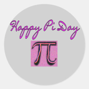 Happy Pi Day - Künstlerisch Runder Aufkleber