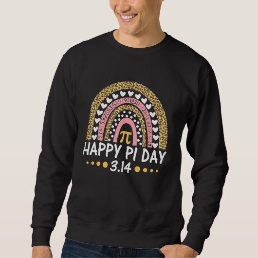 Happy Pi Day Leopard Rainbow Math Teacher Boys Gir Sweatshirt (Vorderseite)