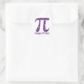 Happy Pi Day Lila Raute Runder Aufkleber (Tasche)