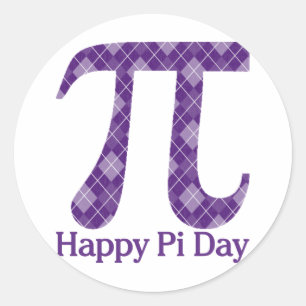 Happy Pi Day Lila Raute Runder Aufkleber