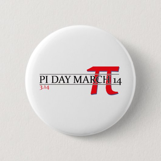 Happy Pi Day März 14 Button (Vorderseite)