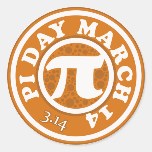 Happy Pi Day März 14 Runder Aufkleber (Vorderseite)
