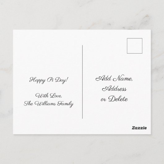 Happy Pi Day Math Digits 3.14 Mathematics Liebe Postkarte (Rückseite)