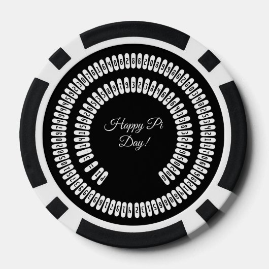 Happy Pi Day Math Digits 3.14 Mathematik Pokerchips (Rückseite)