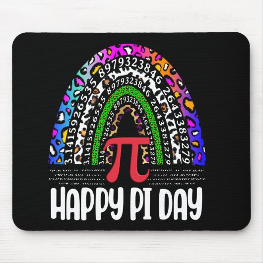 Happy Pi Day Mathematiatic Leopard Rainbow, Mathe Mousepad (Vorne)