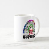 Happy Pi Day Mathematic Leopard Rainbow Kaffeetasse (VorderseiteRechts)