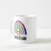 Happy Pi Day Mathematic Leopard Rainbow Kaffeetasse (Vorderseite Links)