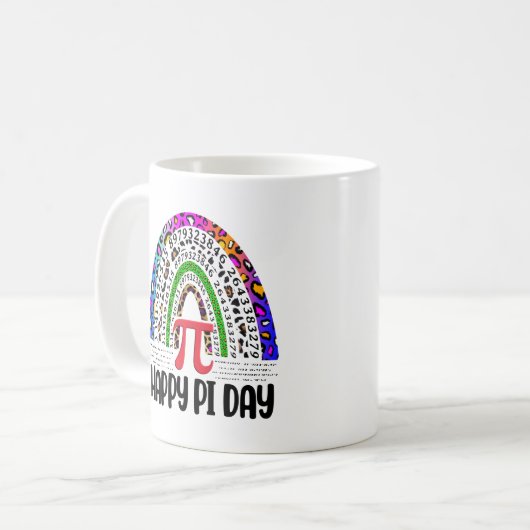 Happy Pi Day Mathematic Leopard Rainbow Kaffeetasse (Vorderseite Links)