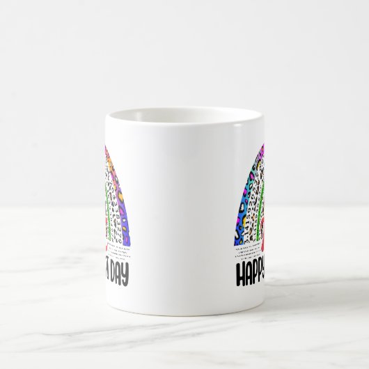 Happy Pi Day Mathematic Leopard Rainbow Kaffeetasse (Mittel)