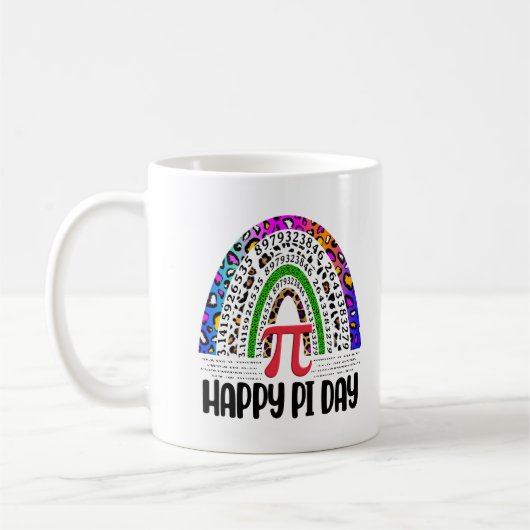 Happy Pi Day Mathematic Leopard Rainbow Kaffeetasse (Links)