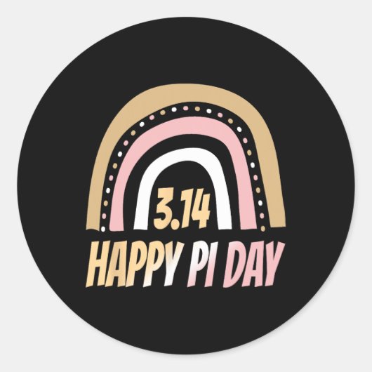 Happy Pi Day Mathematic Mathematical Lehrer Rainbo Runder Aufkleber (Vorderseite)
