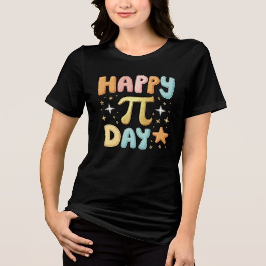 Happy Pi Day Niedlich Pastell Design Tri-Blend Shirt (Vorderseite)