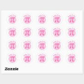 Happy Pi Day Numbers Pink Runder Aufkleber (Blatt)