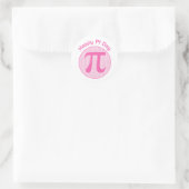 Happy Pi Day Numbers Pink Runder Aufkleber (Tasche)