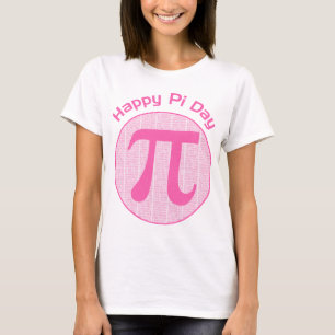 Happy Pi Day Numbers Rosa T-Shirt