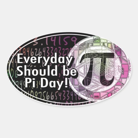 Happy Pi Day Oval Designs Ovaler Aufkleber (Vorderseite)