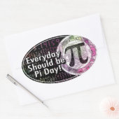 Happy Pi Day Oval Designs Ovaler Aufkleber (Umschlag)