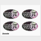 Happy Pi Day Oval Designs Ovaler Aufkleber (Blatt)