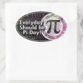 Happy Pi Day Oval Designs Ovaler Aufkleber (Tasche)