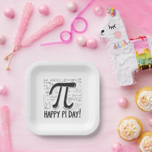 Happy Pi Day Paper Plate - Math Party Teller (Party)