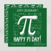 Happy Pi Day Party Einladung - Fun Math (Vorne/Hinten)