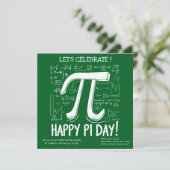 Happy Pi Day Party Einladung - Fun Math (Stehend Vorderseite)
