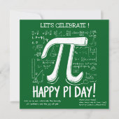 Happy Pi Day Party Einladung - Fun Math (Vorderseite)