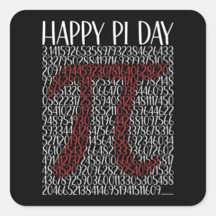 Happy Pi Day Pi Symbol 3.14 Quadratischer Aufkleber