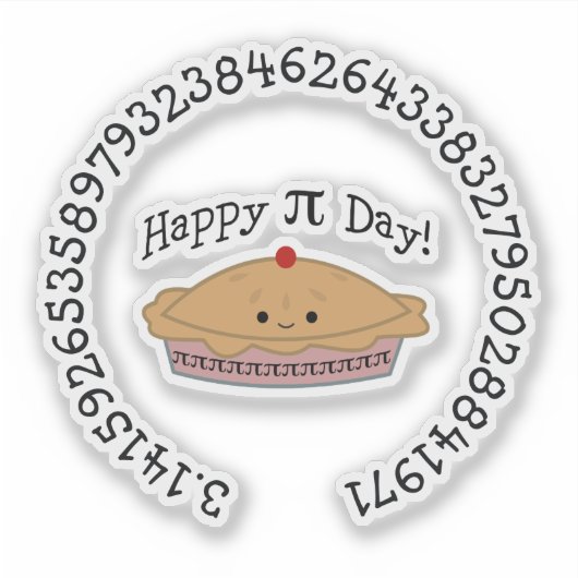 Happy Pi Day Pie Aufkleber (Vorderseite)