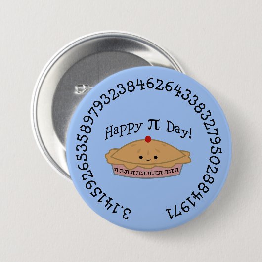 Happy Pi Day Pie Button (Vorne & Hinten)