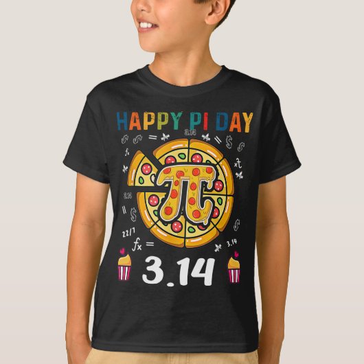 Happy Pi Day, Pie Day Pizza - Mathematics Pi Symbo T-Shirt (Vorderseite)