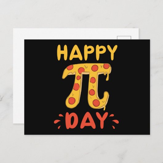 Happy Pi Day, Pie Day Pizza-Mathematics Pi Symbol Postkarte (Vorne/Hinten)