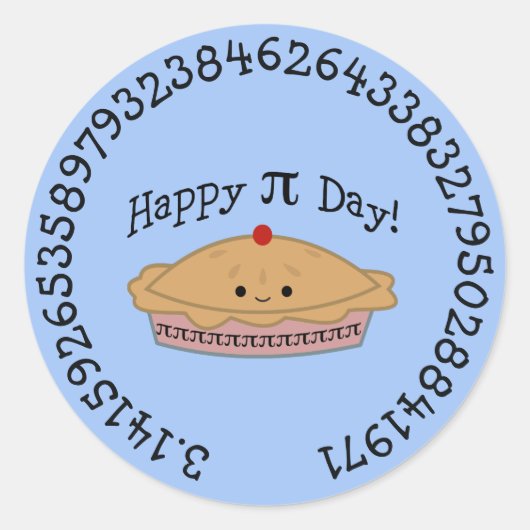 Happy Pi Day Pie Runder Aufkleber (Vorderseite)