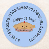 Happy Pi Day Pie Runder Pappuntersetzer (Vorderseite)