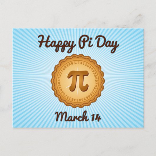 Happy Pi Day Postcard Postkarte (Vorderseite)
