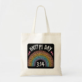 Happy Pi Day Rainbow Leopard Print Tragetasche