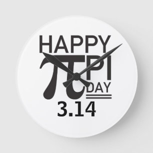 Happy Pi Day Runde Wanduhr