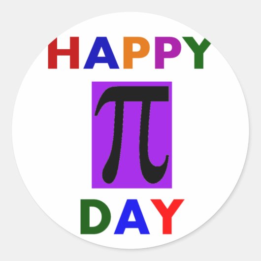 HAPPY PI DAY RUNDER AUFKLEBER (Vorderseite)