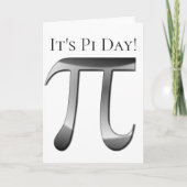 Happy Pi Day - Shiny Silver Pi Symbol Karte (Vorderseite)