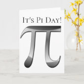 Happy Pi Day - Shiny Silver Pi Symbol Karte (Gelbe Blume)