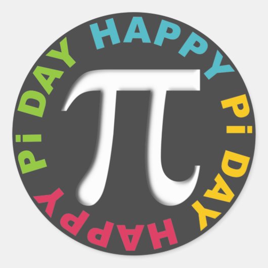 Happy Pi Day Stickers Helle Farben (Vorderseite)