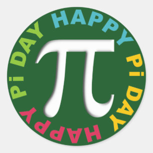Happy Pi Day Stickers Helle Farben grün