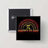 Happy Pi Day Symbol und Ziffern Button (Vorne & Hinten)