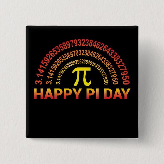 Happy Pi Day Symbol und Ziffern Button (Vorderseite)
