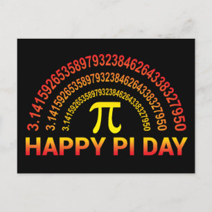 Happy Pi Day Symbol und Ziffern Postkarte