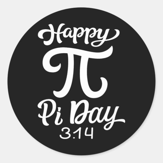 Happy Pi Tag 3.14 Mathematik Runder Aufkleber (Vorderseite)