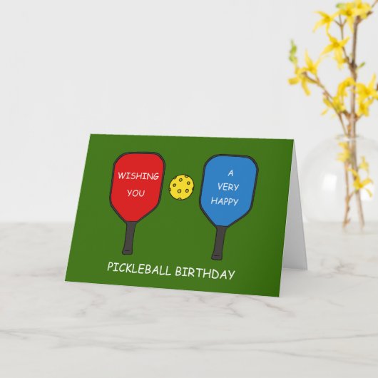 Happy Pickleball Birthday Karte (Gelbe Blume)