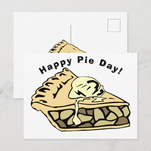 Happy Pie Day - Apple Pie Postkarte (Vorne/Hinten)
