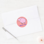 Happy Pig Classic Round Sticker (Umschlag)