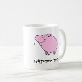 Happy Pig Classic White Tasse (VorderseiteRechts)